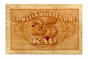 Latvian 25 kopeck bill (Latvia, 1919)