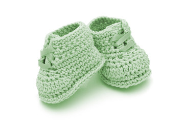 Hand-made baby booties