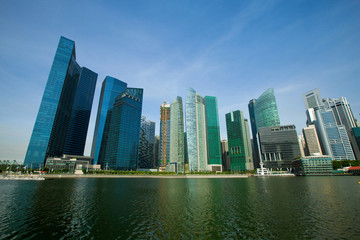 Fototapeta na wymiar Skyscrapers of Singapore business district, Singapore