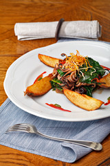 grilled octopus and spinach