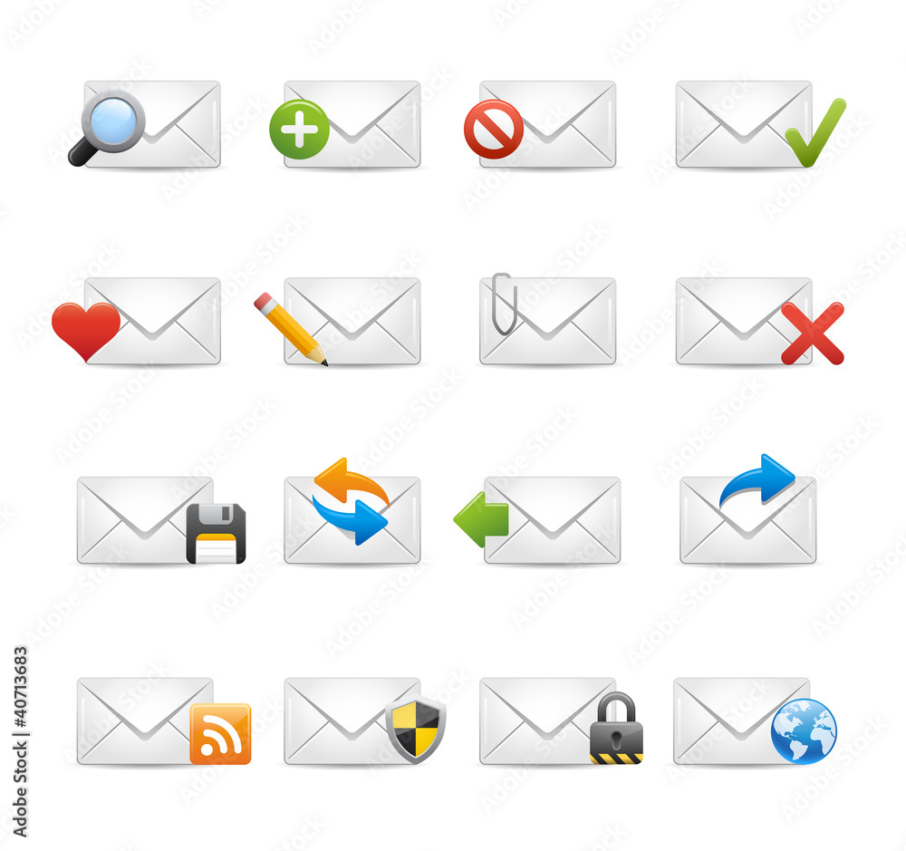 Poster e-mail icons - set 1 of 3 // soft series