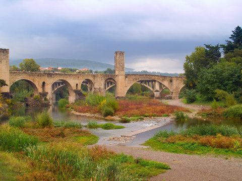 Roman bridge in Besalu, Spain