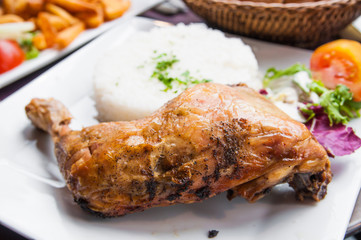 fried chicken with rice