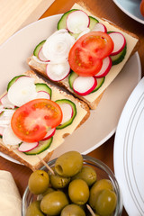 Healthy vegetable sandwiches