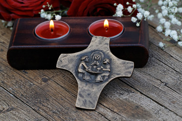 Kreuz mit Abbildung des Heiligen Abendmahls
