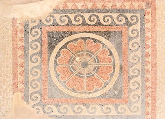 Ancient mosaic floor from  King Herod palace in Masada