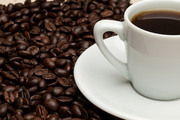 Close-up of a cup of hot coffee