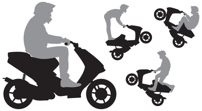 Scooter vector Silhouettes