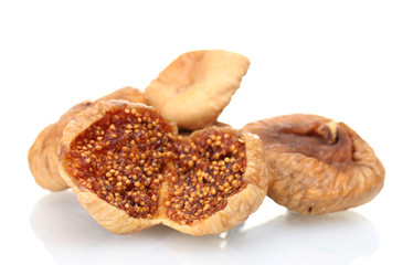 delicious dried figs isolated on white