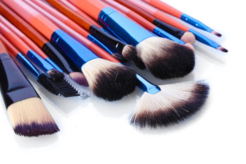 make-up brushes isolated on white