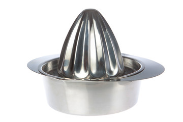 Stainless Juicer squeezer, on a white background.
