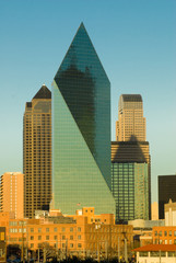 Buildings and Skyline of Downtown Dallas Texas