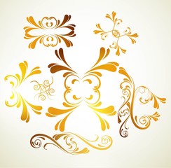 new caramel colorful swirls floral vector