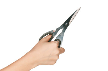 Hand with scissors