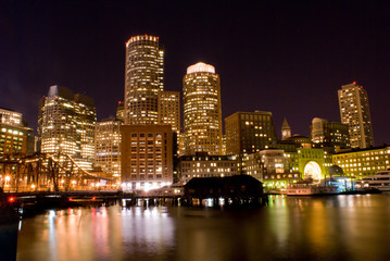 Boston Massachusetts at night
