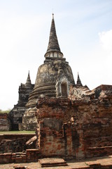 Fototapeta premium Ruined Old Temple of Ayutthaya, Thailand,