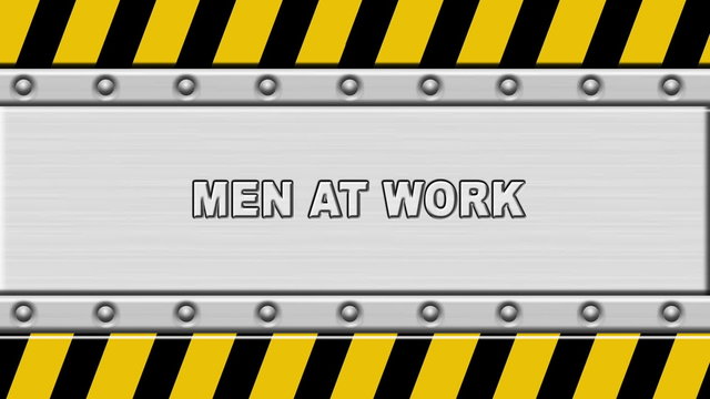 Under construction panel background (men at work)
