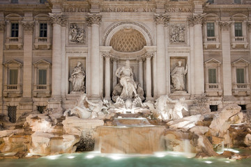 Trevi Fountain At Night