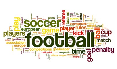 Football concept in word tag cloud