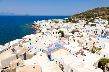 Fototapeta na wymiar Panorama miasta Mandrake na Nissiros wyspa, Grecja