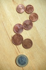 Fragezeichen aus Geldstücken