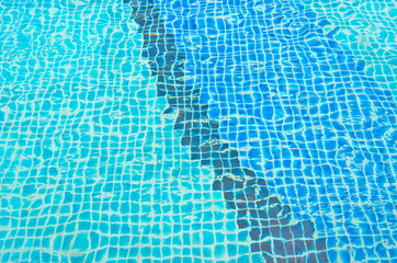 various aqua blue tone tile in water