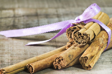 cinnamon spice on wood