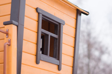 Kids house  on winter playground