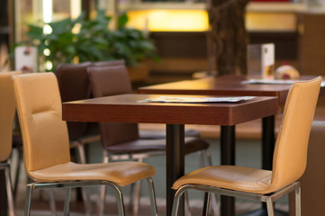 Empty tables in cafe