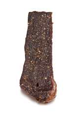 South African biltong (beef) isolated on a white background