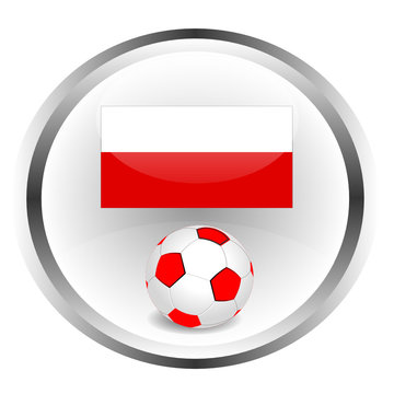 Poland soccer icon with flag