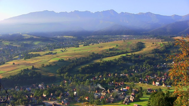 Morning, Zakopane, most popular tourists mountain town, Poland