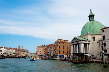 Fototapeta na wymiar Venezia, Italy - Canal Grande and Rialto bridge