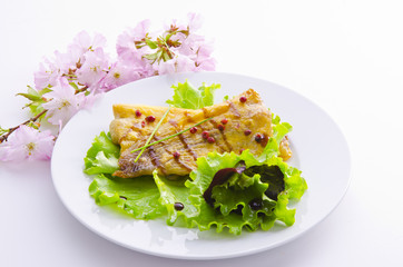 gebratene fisch mit  balsamico creme