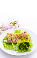 gebratene fisch mit  balsamico creme