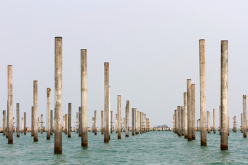 Cement Pillars in the Sea