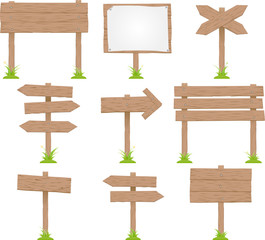 Set Of Wooden Sign