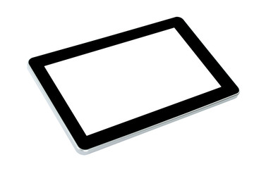 Touch screen device on white background