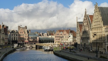 Gent, Belgium - canal and waterfront