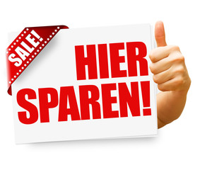 Hier sparen! Button, Icon