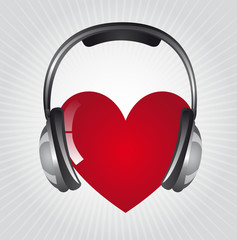 headphones with heart