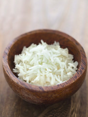 close up of a bowl of basmati rice