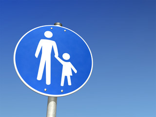 Schild Vater und Kind