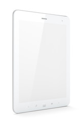 Beautiful white tablet pc on white background