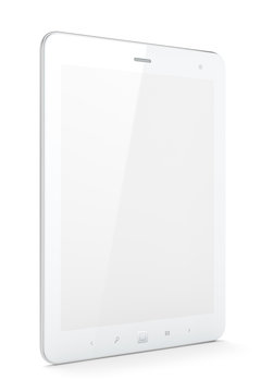Beautiful white tablet pc on white background