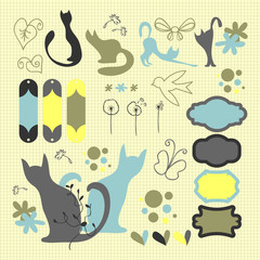 Decorative scrapbook elements set