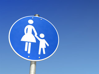 Schild Mutter und Kind