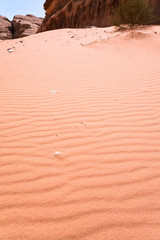 red sand dune in Wadi Rum dessert