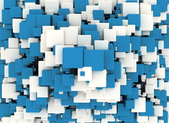 Abstract blue cubes background