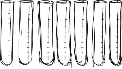Sketch of test tube. vector illustration